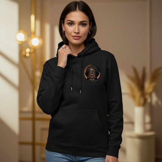 Dark Divine Throne Hoodie | Gothic Orchid Moon Unisex | Womens Cotton Sweatshirt