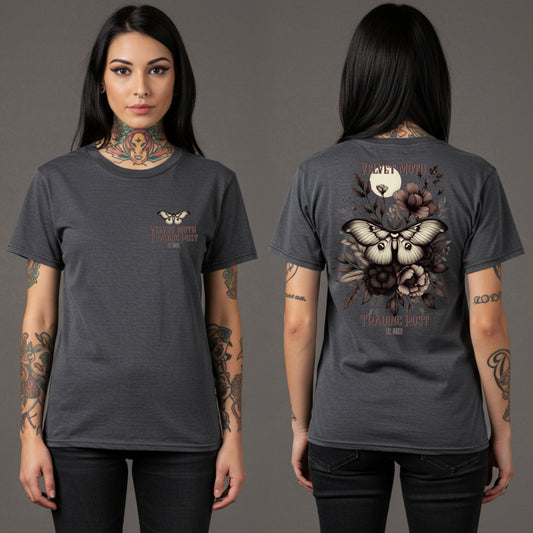 Velvet Moth Trading Post Tee | Vintage Moth & Moon Floral Shirt | Maine Inspired