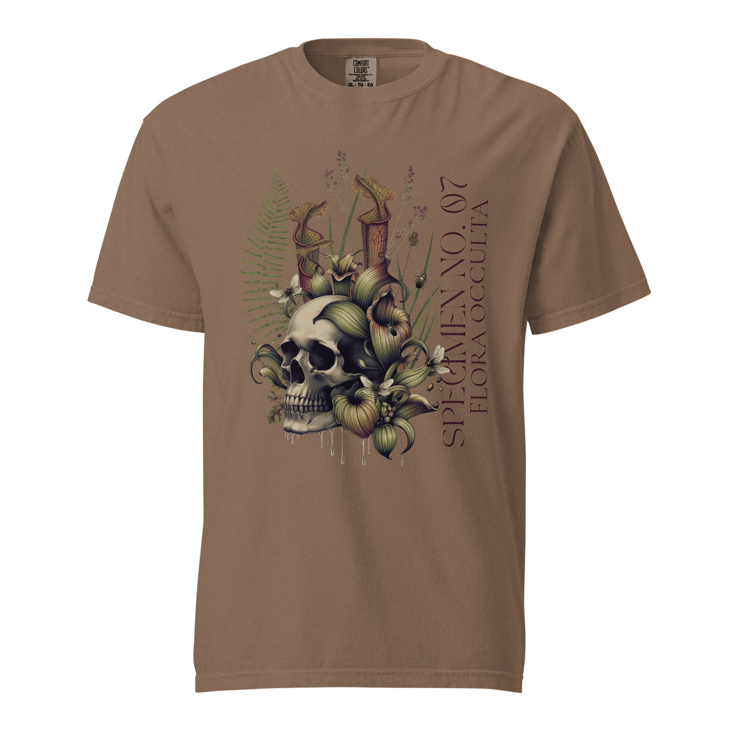 Decay’s Throne Shirt | Gothic Botanical Skull & Carnivorous Plant Tee | Unisex Cotton T-Shirt
