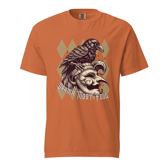 Drama Most Foul Tee | Gothic Renaissance Raven Mask Shirt | Medieval Diamond Pattern