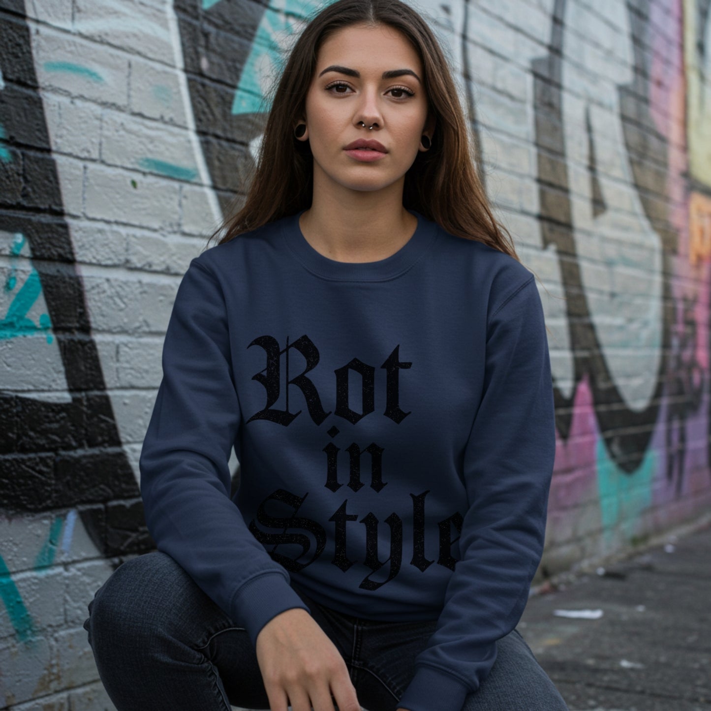 Rot in Style Sweatshirt | Gothic Unisex Premium Pullover | Women's Dark Academia Aesthetic